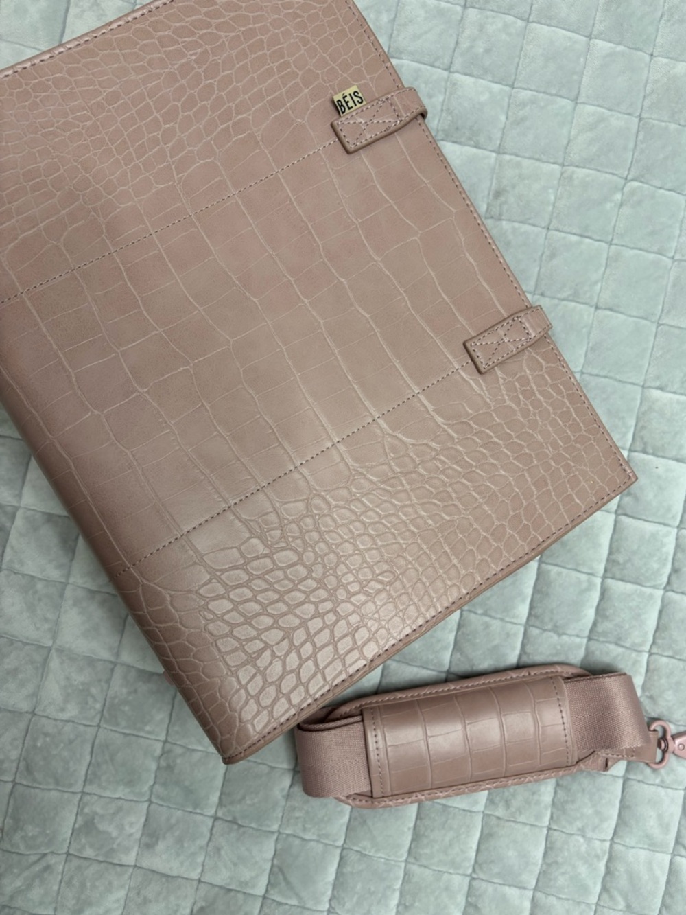 BEIS “The Work Tote” in Atlas Pink Croc